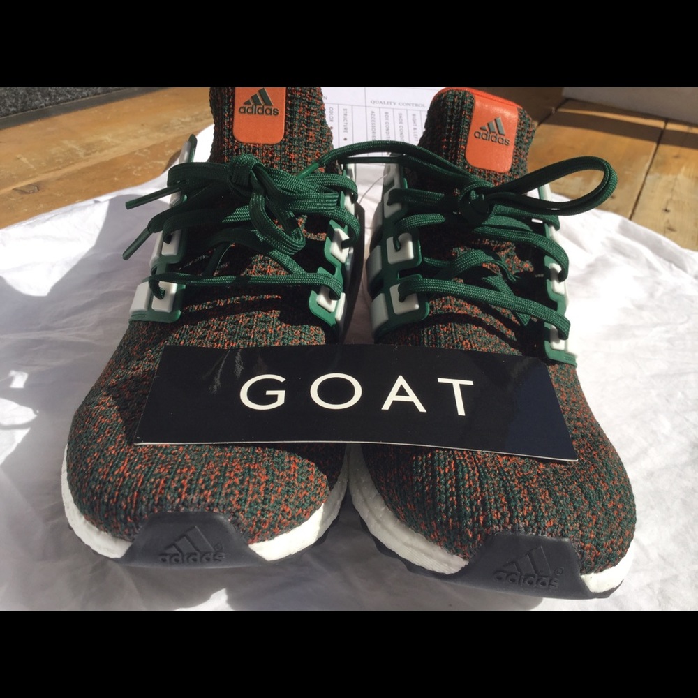Adidas ultraboost Miami hurricanes 300$ size 10